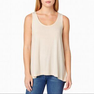 Design History Cream Sleeveless Swing Tank High Low Hem Size Medium